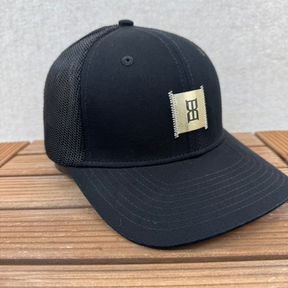 BEX Black Mesh Trucker Hat Embroidered Gold B Logo Womens Snapback